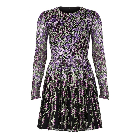 Badgley Mischka Dresses & Skirts - Badgley Mischka Purple Floral Embroidered Dress